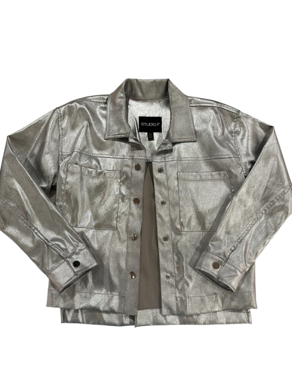 STUDIO F Metallic Silver Jacket size S